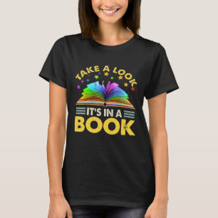 T-shirt Regardez Son Dans Un Livre Lecture Retro Rainbow V