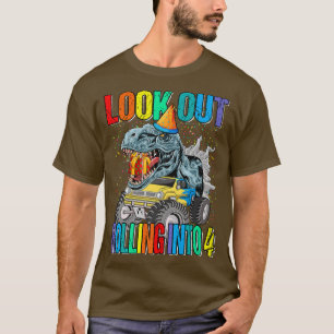 T-shirt Regardez Sortir Rouler Dans 4 Monster Truck Dinosa