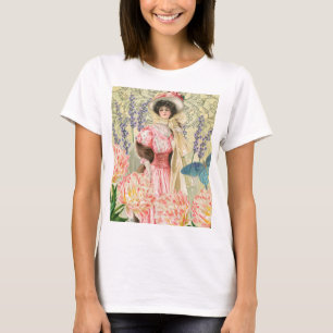 T-shirt Regency de femme victorienne rose