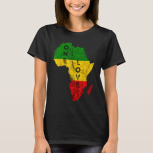 T-shirt Reggae Afrique Carte Rasta Regae Musique Rastafari