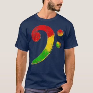 T-shirt Reggae Bass Clef Rasta Cadeau pour Baid Bass