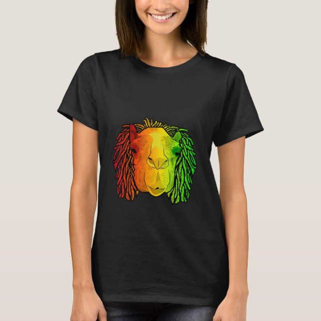 T-shirt Reggae Cool Camel Dreadlocks Rasta Dreads Rastafar (Devant)