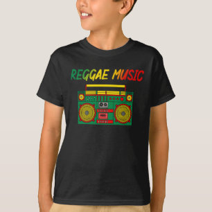 T-shirt Reggae Music Lover coloré Jamaïque Cassette Radi