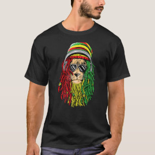 T-shirt Reggae Musique Lion Jamaïcain Rasta Lion De Rastaf