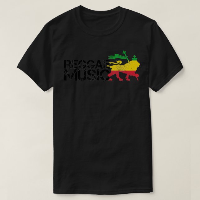 T-shirt Reggae Musique Rastafari Lion De Judah Jamaïque Ra (Design devant)