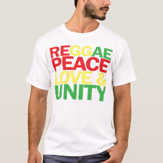 T-shirt Reggae. Paix, amour et unité