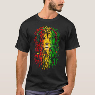 T-shirt Reggae Rasta Lion Rastafarian Lion Reggae Musique