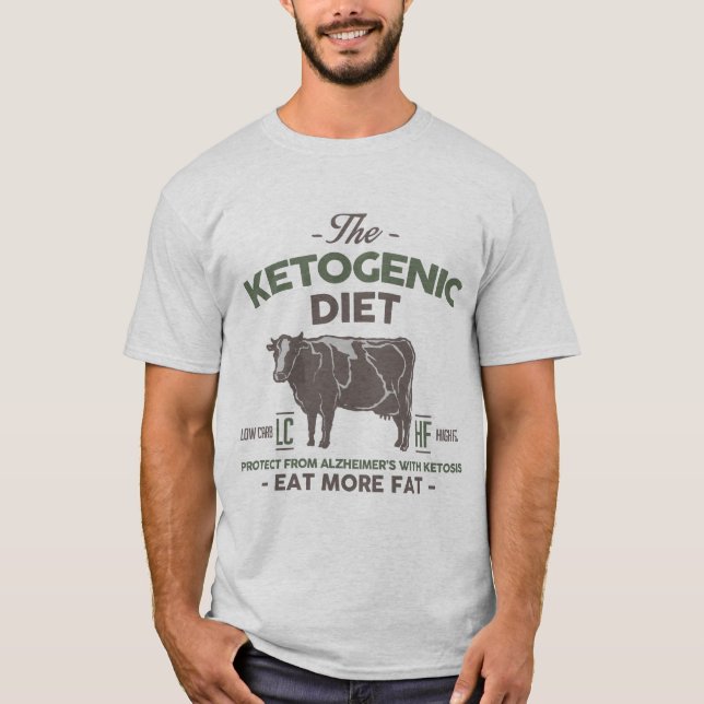 T-shirt RÉGIME KETOGENIC : Mangez gros l'aide Alzheimer, (Devant)