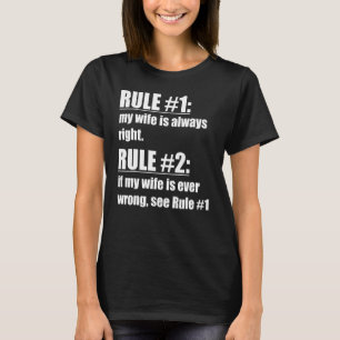 T-shirt Règle #1 Ma Femme A Toujours Raison Drôle Husba Fi