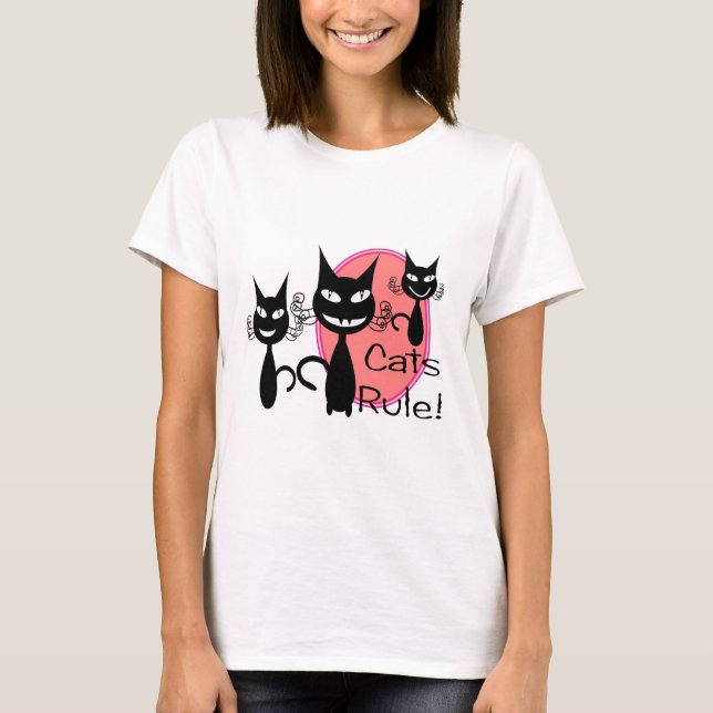 T-shirt Règle de chats ! ! ! ! ! ! ! ! ! (Devant)