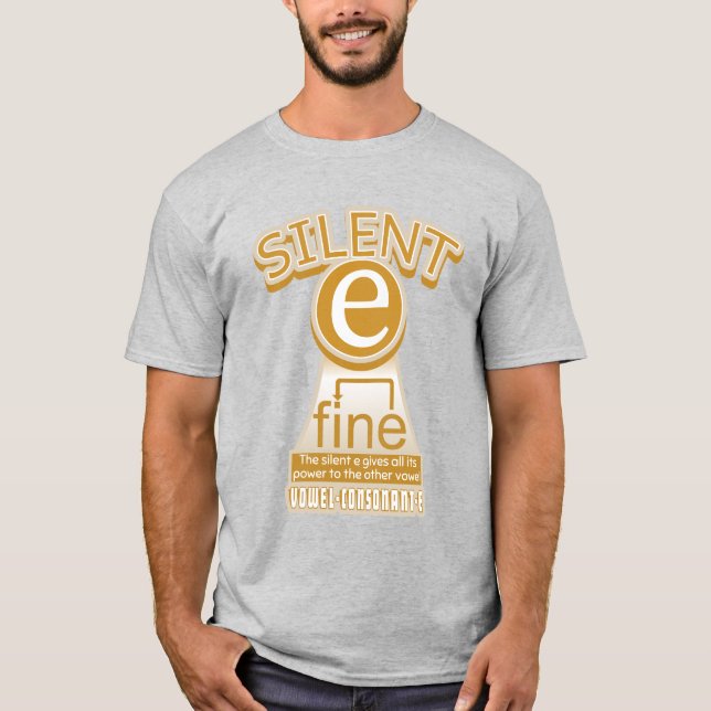 T-shirt Règle de phonie en anglais Silent E (Devant)