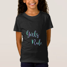 Règle des filles - Texte vert pourpre, Cool noir