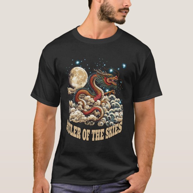 T-shirt Règle du ciel Hommes Noirs (Devant)