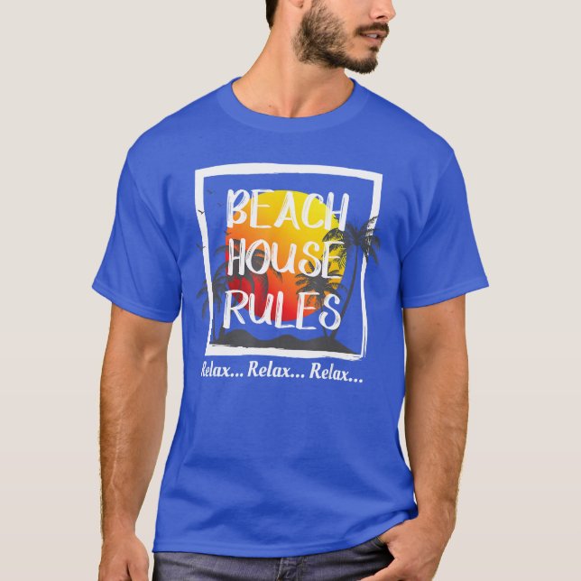 T-shirt Règlement De Maison De Plage Vacances Été T T T T  (Devant)