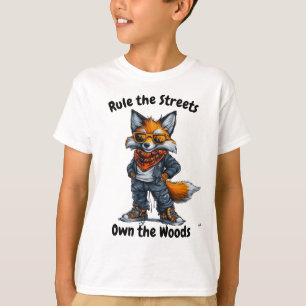 T-shirt Régler les rues, posséder le bois Fox Graphic Tee