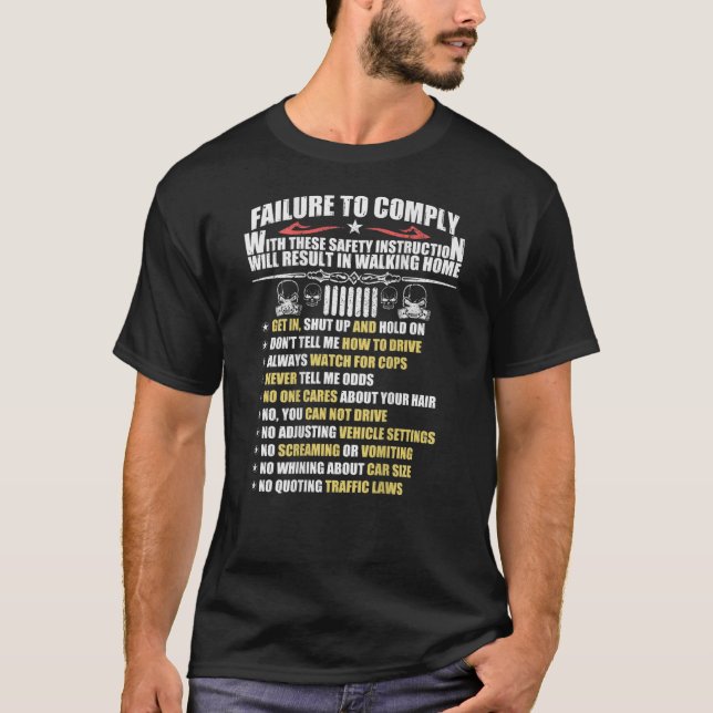 T-shirt Règles ! Amateurs hors route 4x4 (Devant)