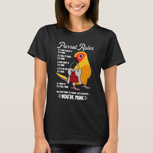 T-shirt Règles de Parrot House C'est à moi I Sun Conure (Devant)