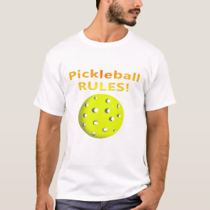 T-shirt Règles de Pickleball ! Avec le texte jaune de