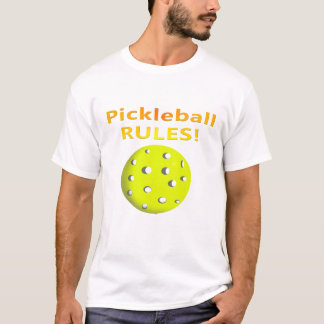 T-shirt Règles de Pickleball ! Avec le texte jaune de
