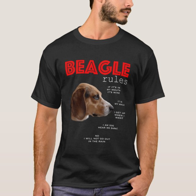 T-shirt Règles Drôle Pour Le Propriétaire D'Un Beagle (Devant)