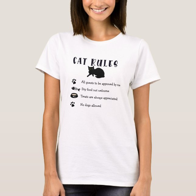 T-shirt Règles pour chats pour femmes Graphique Imprimer 1 (Devant)