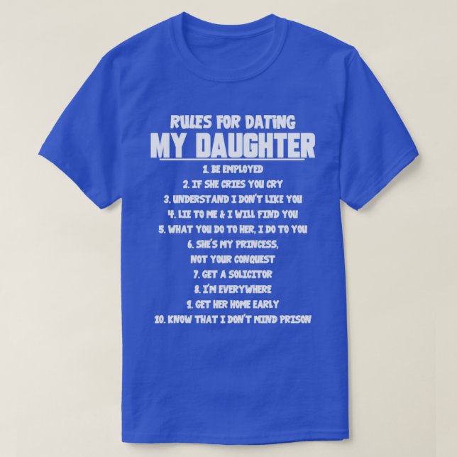 T-shirt Règles Pour Dîner Ma Fille (Design devant)