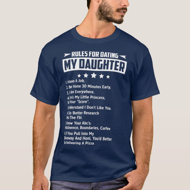 T-shirt Règles Pour Dîner Ma Fille (Devant)