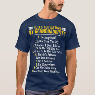 T-shirt Règles Pour Dîner Ma Petite-Fille Famille Amusante