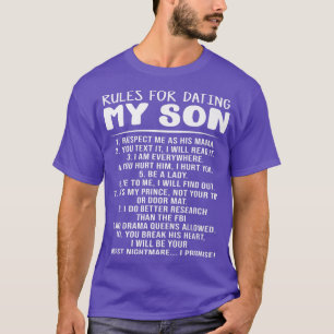 T-shirt Règles Pour Dîner Mon Fils Drôle Maman Papa