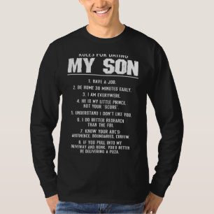 T-shirt Règles Pour Dîner Mon Fils Pour Hommes Fête Des Pè