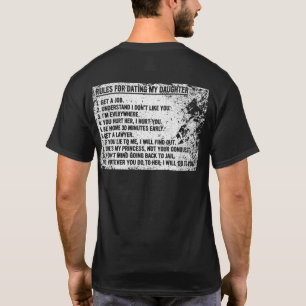 T-shirt Règles pour la datation Ma fille Drôle Papa Fille
