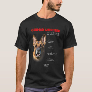 T-shirt Règles Pour Le Propriétaire D'Un Berger Allemand