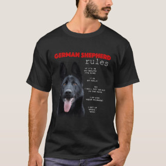 T-shirt Règles Pour Le Propriétaire D'Un Berger Ger Noir