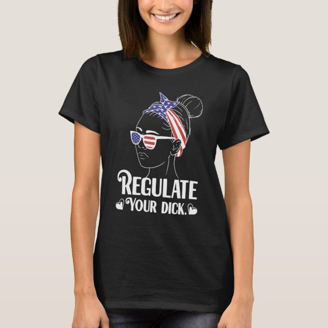 T-shirt Réglez votre D ck American Flag Bow Cravate Pro Ch (Devant)