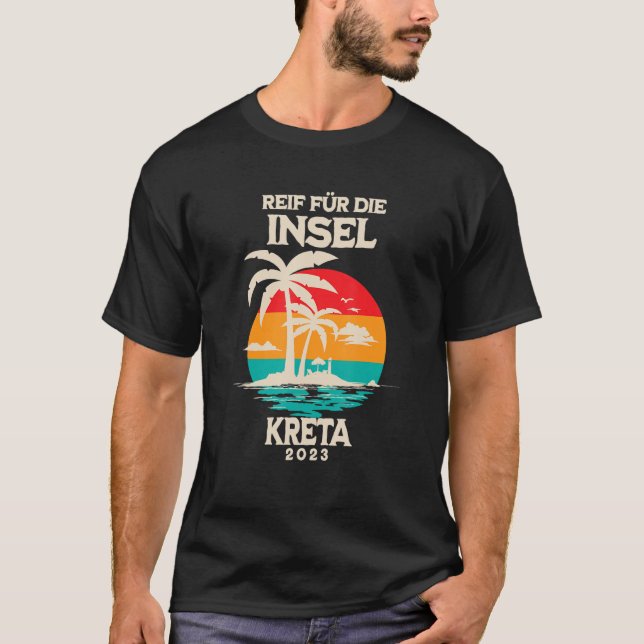 T-shirt Reif für die Insel Crete 2023 Palm Trees Sunset Ou (Devant)