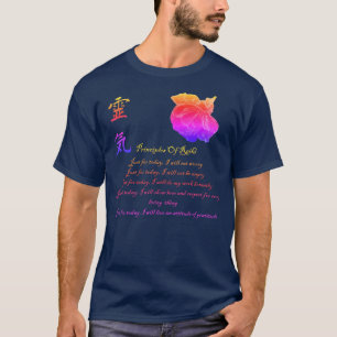 T-shirt Reiki Principes Juste Pour Aujourd'Hui Arc En Ciel