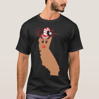 T-shirt Reindeer California Christmas Reindeer Antlers
