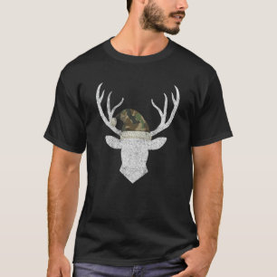 T-shirt Reindeer Deer Camo Santa Hat Noël Pyjama Chasse