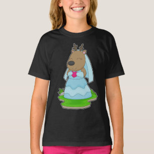 T-shirt Reindeer Mariage de coeur de la mariée