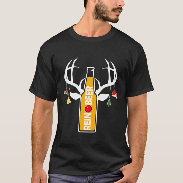 T-shirt Reindeer Noël Reinbeer Bière drôle Noël (Devant)