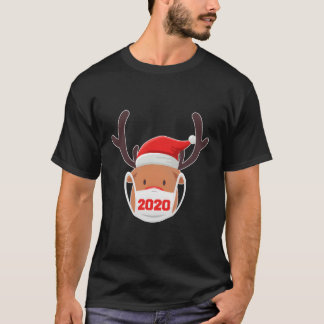 T-shirt Reindeer Portant Le Masque Quarantine 2020 Pour Ch