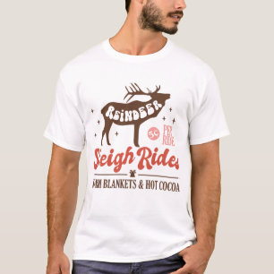 T-shirt Reindeer Sleigh Rides Vintage Noël