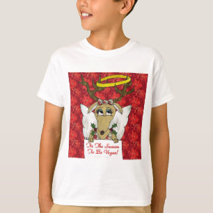 T-shirt Reindeer Tis the Season to be Vegan Cadeaux Vêteme