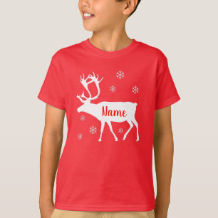 T-shirt Reindeer Votre Nom Chemise de Noël