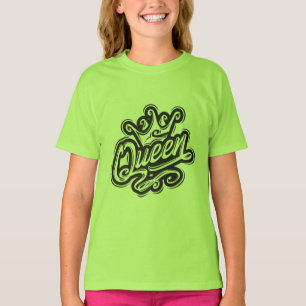 T-shirt Reine avec couronne, conception de la typographie