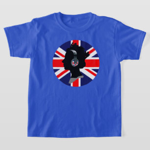 T-SHIRT REINE AVEC TÉLÉPHONES EN TÊTE ET DESIGN EN DRAP