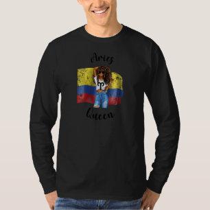 T-shirt Reine colombienne afro féminine Bélier Afrique Col