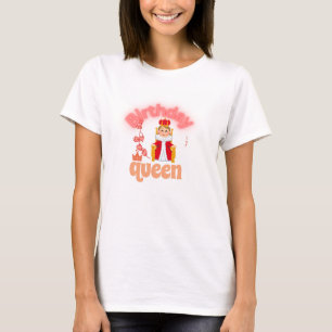 T-shirt Reine d'anniversaire - Conception de la fête royal