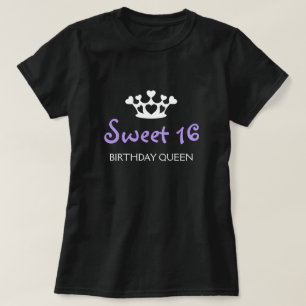 T-shirt Reine d'anniversaire de sweet sixteen - pourpre