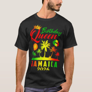 T-shirt Reine d'anniversaire Voyage Filles Jamaïque 2026 F